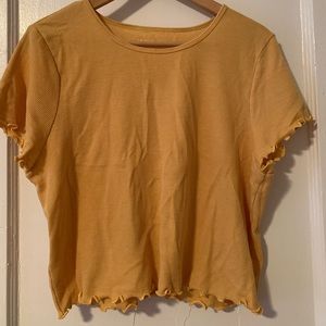 Yellow lettuce sleeved top
